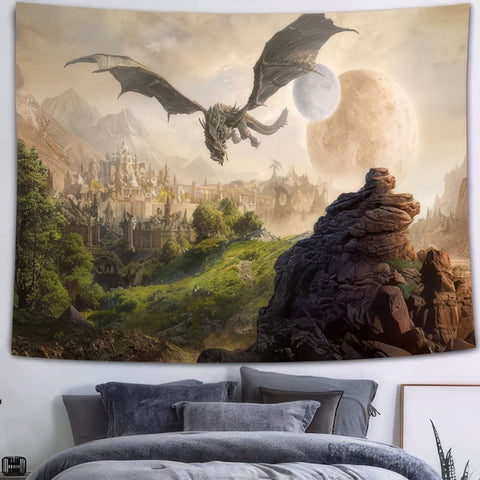 Tenture Murale Dragon Fantastique