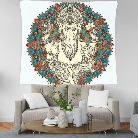 Tenture Murale Hippie Éléphant