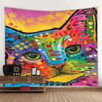 Tenture Murale Chat Multicolore